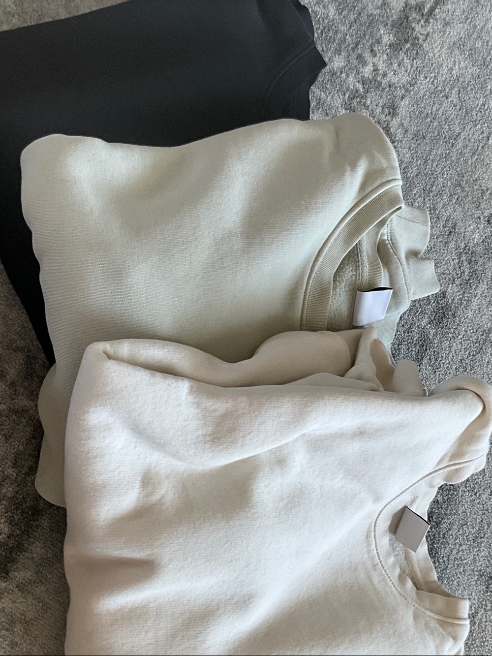 Zara Crewneck Sweatshirt Trio - Black, Sage, Cream
